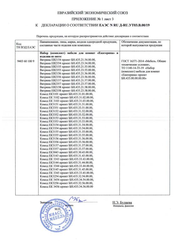 Приложение к декларации Екатерина лист 3