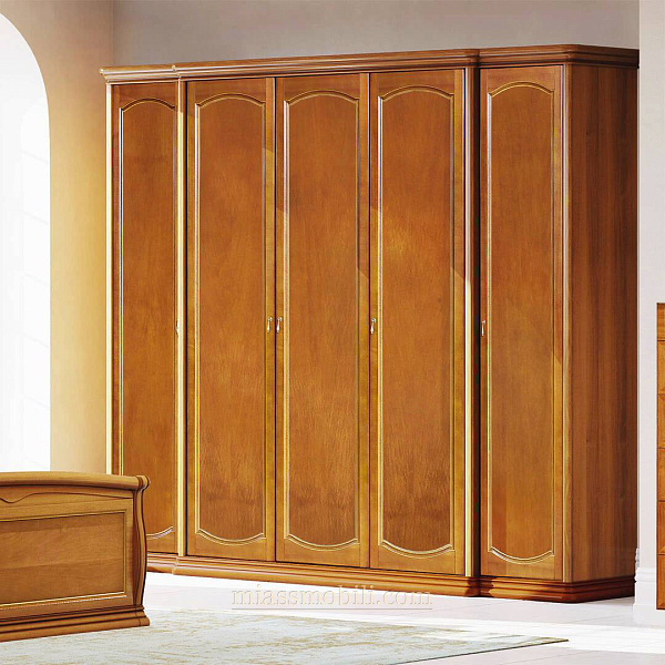 Шкаф 5-ти дв. Luigi цвет орех для платья и белья