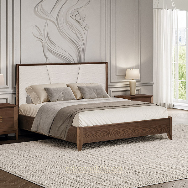 Кровать двойная (1800x2000) с мягким элементом без ножной спинки Modena орех Мокко