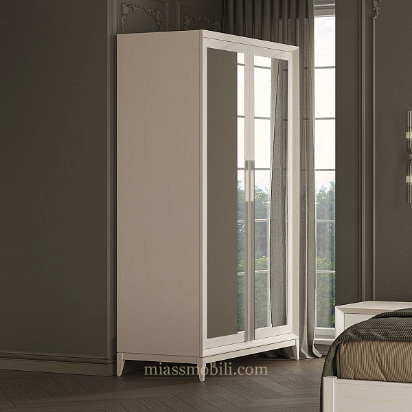 Шкаф 2-х дв. для платья и белья Modena дуб Сатин с зеркалами