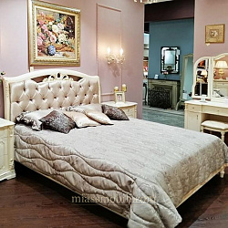 Кровать двойная (1800x2000) с кутанной головной и без ножной спинки