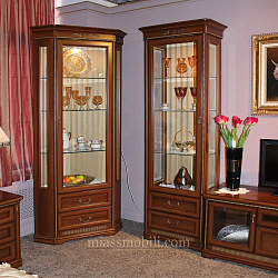 Шкаф для посуды угловой (с зеркалами)