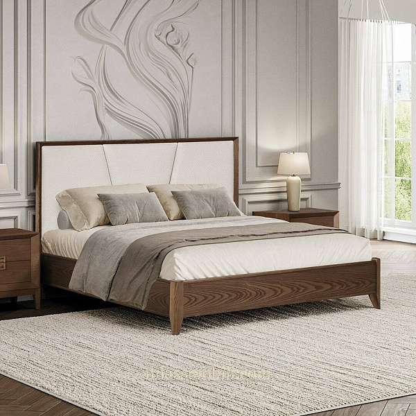 Кровать двойная (1600x2000) с мягким элементом без ножной спинки