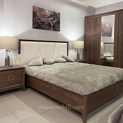 Кровать двойная (1800x2000) с мягким элементом без ножной спинки Modena орех Мокко