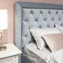 Кровать двойная (1600х2000) Lorenzo дуб сторсанд с мягкой головной спинкой